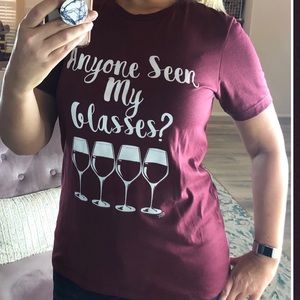 Tops - Restocked S-2XL Sassy funny wine lover graphic tee Tops - Restocked S-2XL Sassy funny wine lover graphic tee